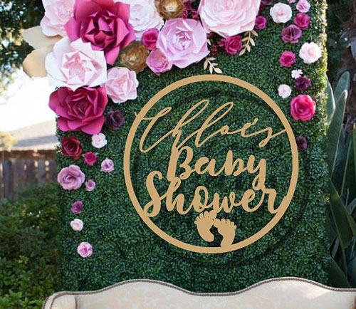 Bbay shower hoop sign